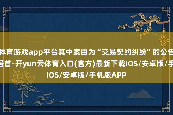 体育游戏app平台其中案由为“交易契约纠纷”的公告以344则居首-开yun云体育入口(官方)最新下载IOS/安卓版/手机版APP