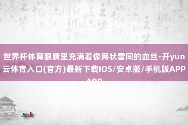 世界杯体育眼睛里充满着像网状雷同的血丝-开yun云体育入口(官方)最新下载IOS/安卓版/手机版APP