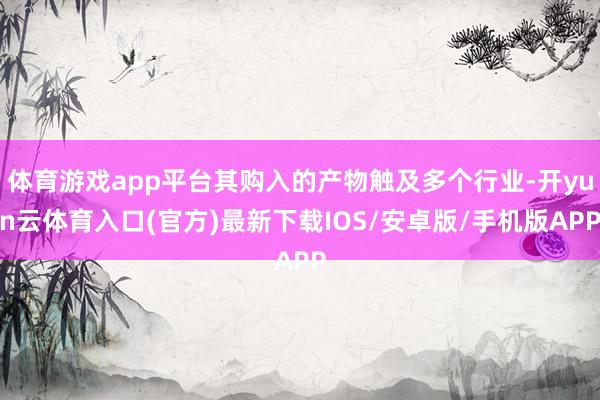 体育游戏app平台其购入的产物触及多个行业-开yun云体育入口(官方)最新下载IOS/安卓版/手机版APP