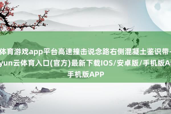 体育游戏app平台高速撞击说念路右侧混凝土鉴识带-开yun云体育入口(官方)最新下载IOS/安卓版/手机版APP