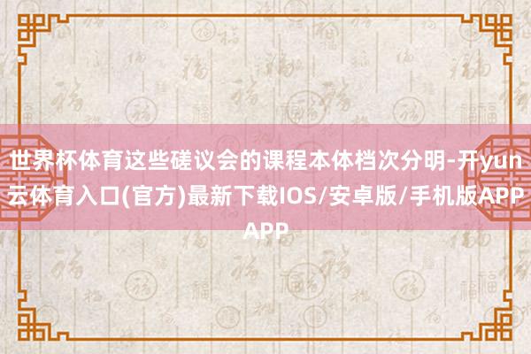 世界杯体育这些磋议会的课程本体档次分明-开yun云体育入口(官方)最新下载IOS/安卓版/手机版APP